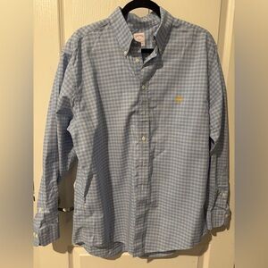 Brooks Brothers Button Down Shirt Mens L  Blue and White Plaid